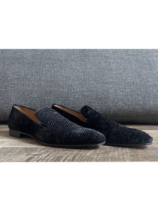 $795 NIB Paul Stuart Black Crushed Velvet Loafers Slip On Dress Shoes US 10 D